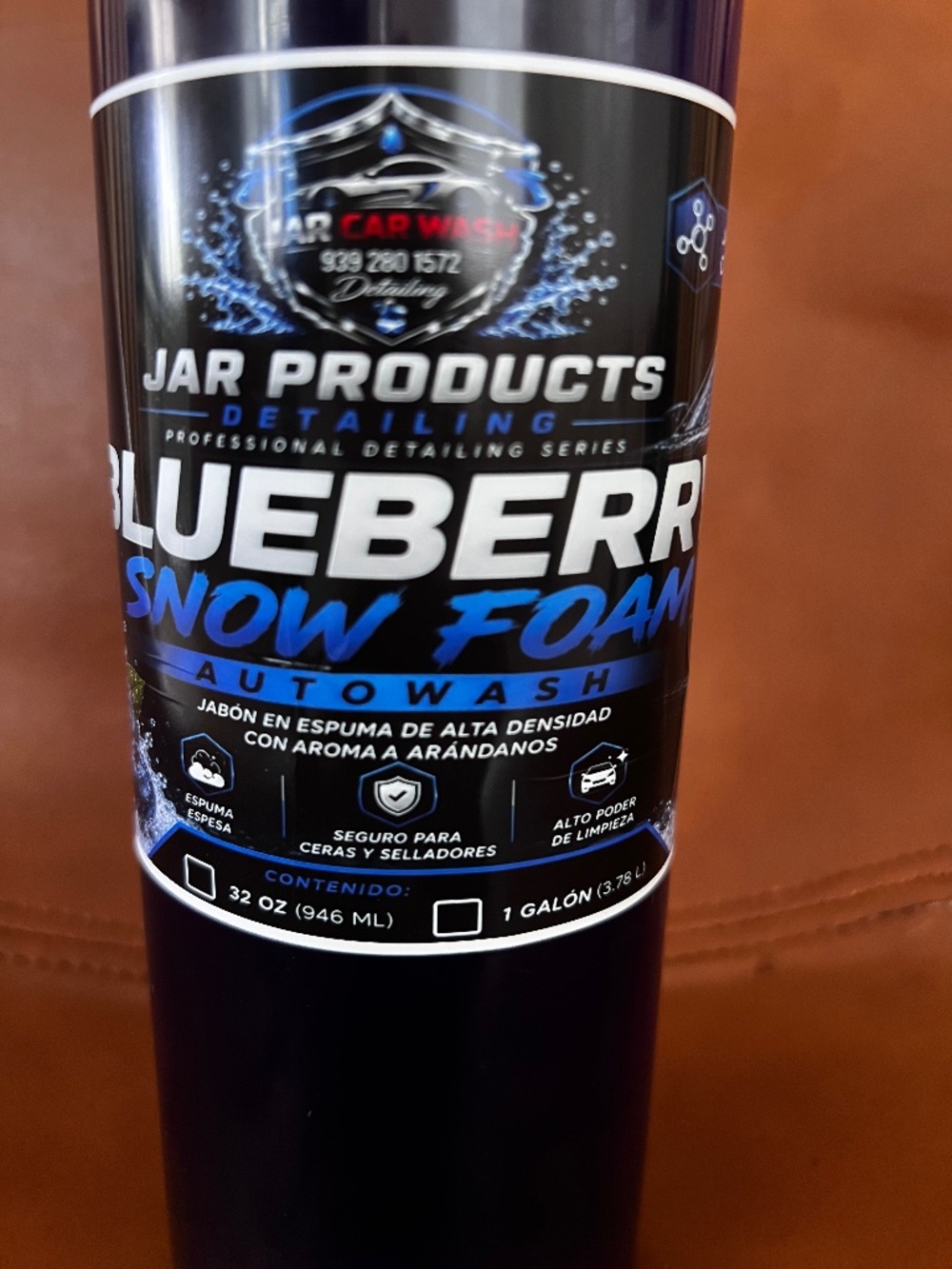 Shampoo pH balanceado para tu vehículo snowfoam blueberrie 32 onzas